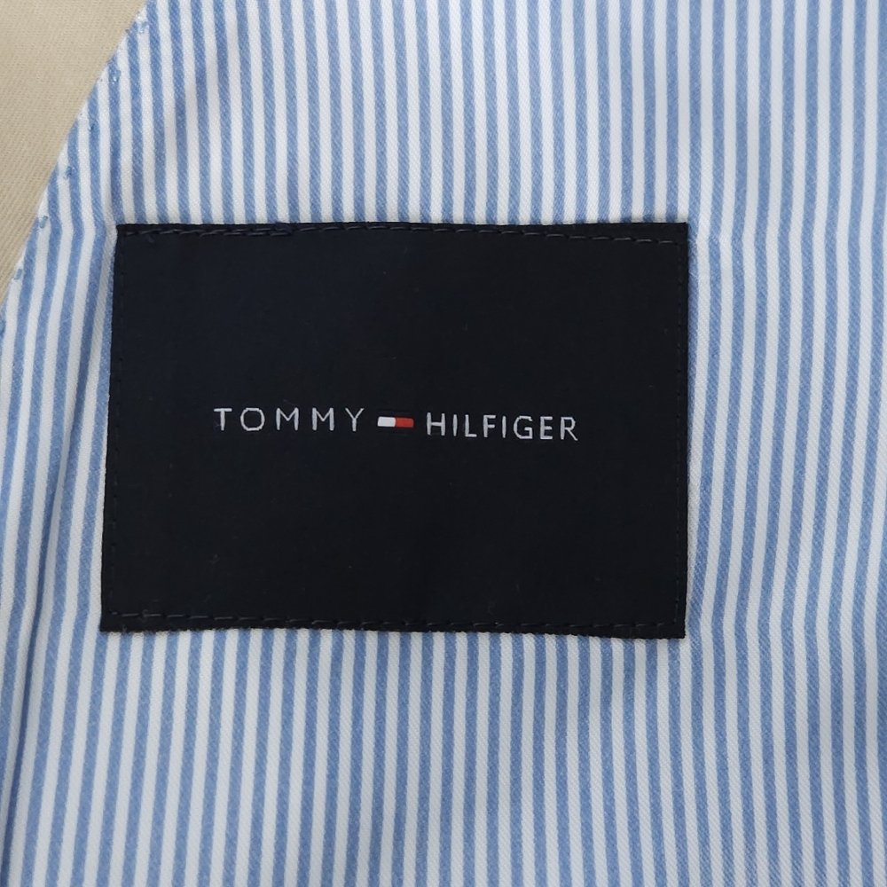 Tommy Hilfiger 38R Tan Cotton Blazer Coastal Grandpa‎ Smart Casual Spring - Picture 5 of 12